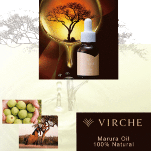 Photo image of the VIRCHE marura oil products for aging care.