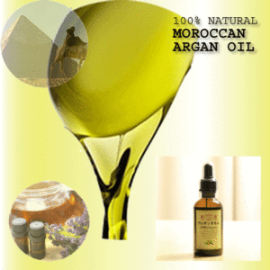 Photo image of the ARGAN OIL products for aging care.